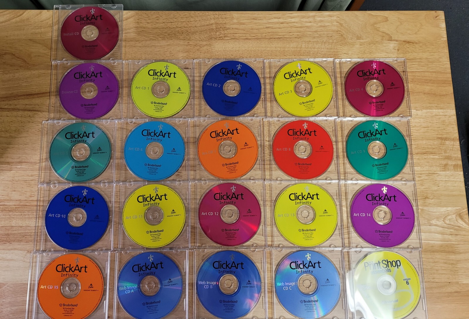 Broderbund Print Shop Essential Clickart Infinity Clip Art Collection 1-9 &10-15