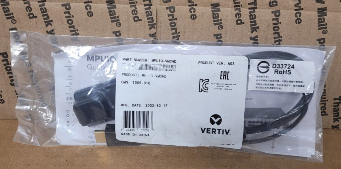 NEW Vertiv Avocent MPU IQ Server Module for HDMI Video CAC and USB 2.0