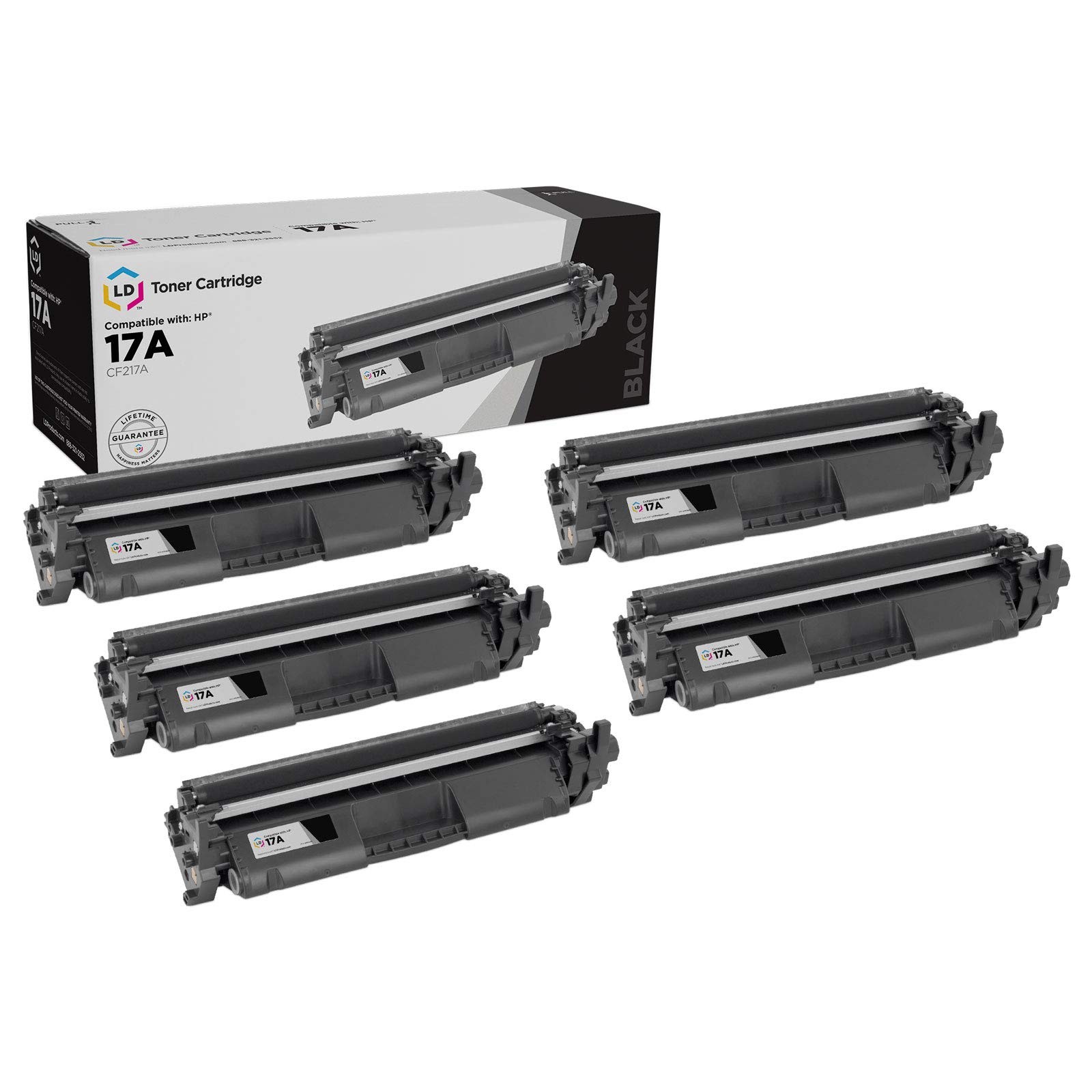 LD 5pk Comp Black Toner Cartridge Fits for HP 17A CF217A M102a M102 MFP 130a