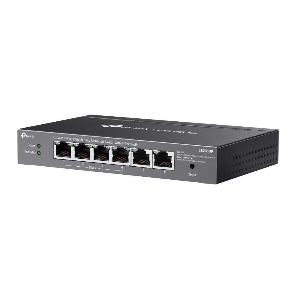 TP-Link ES206GP | Omada 6-Port Gigabit Easy Managed Desktop Switch | 4-Port PoE+