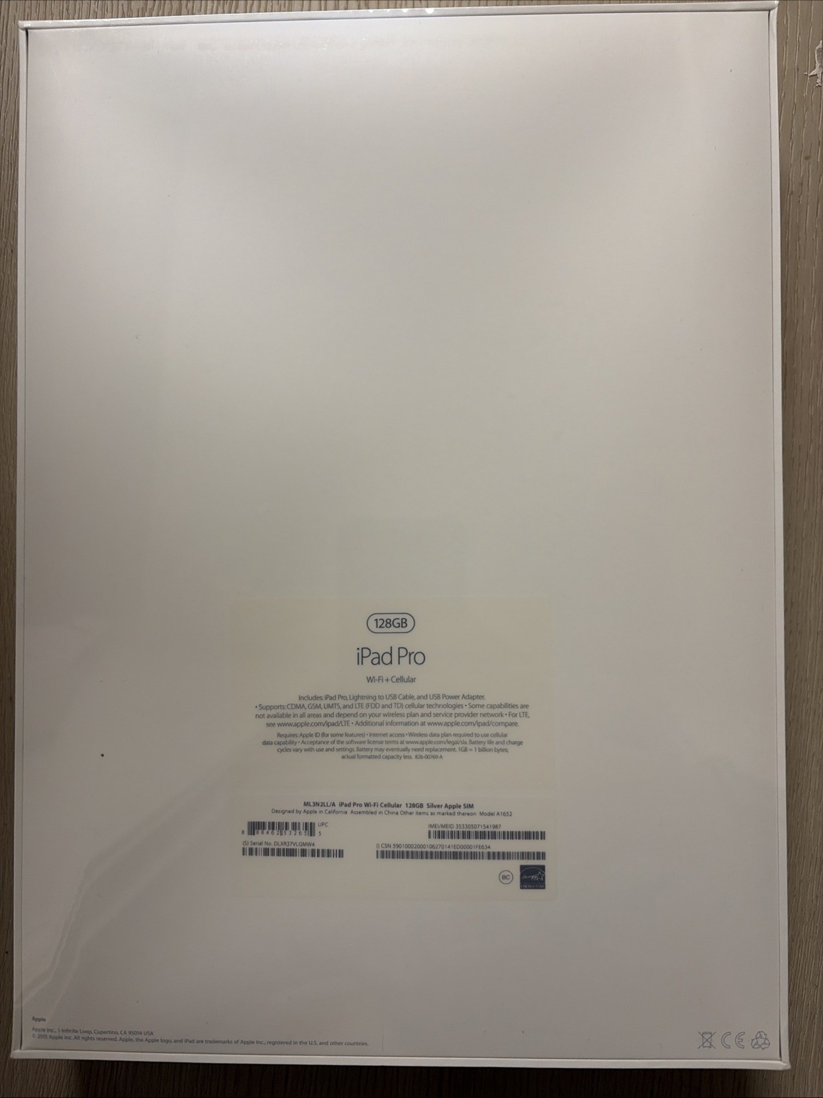 Apple iPad Pro (12.9-inch) A1652 128 GB, Wi-Fi + 4G, 12.9 in - Silver