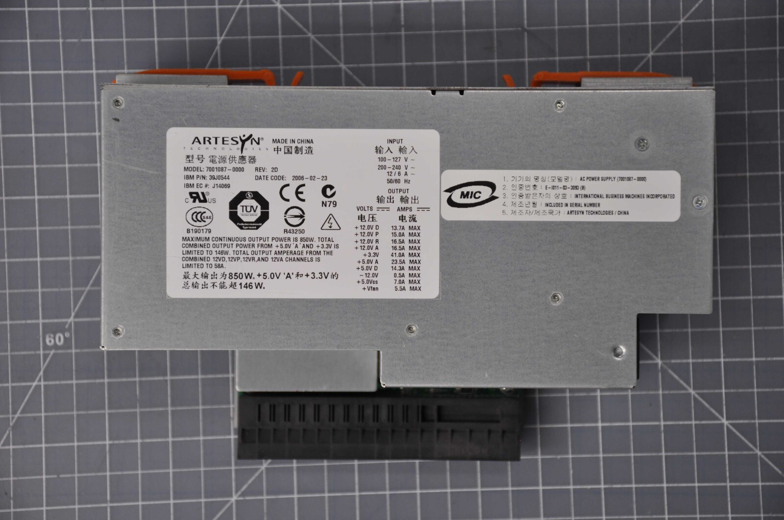 ARTESYN 850W Hot Swap AC Power Supply Grade B 39J0544