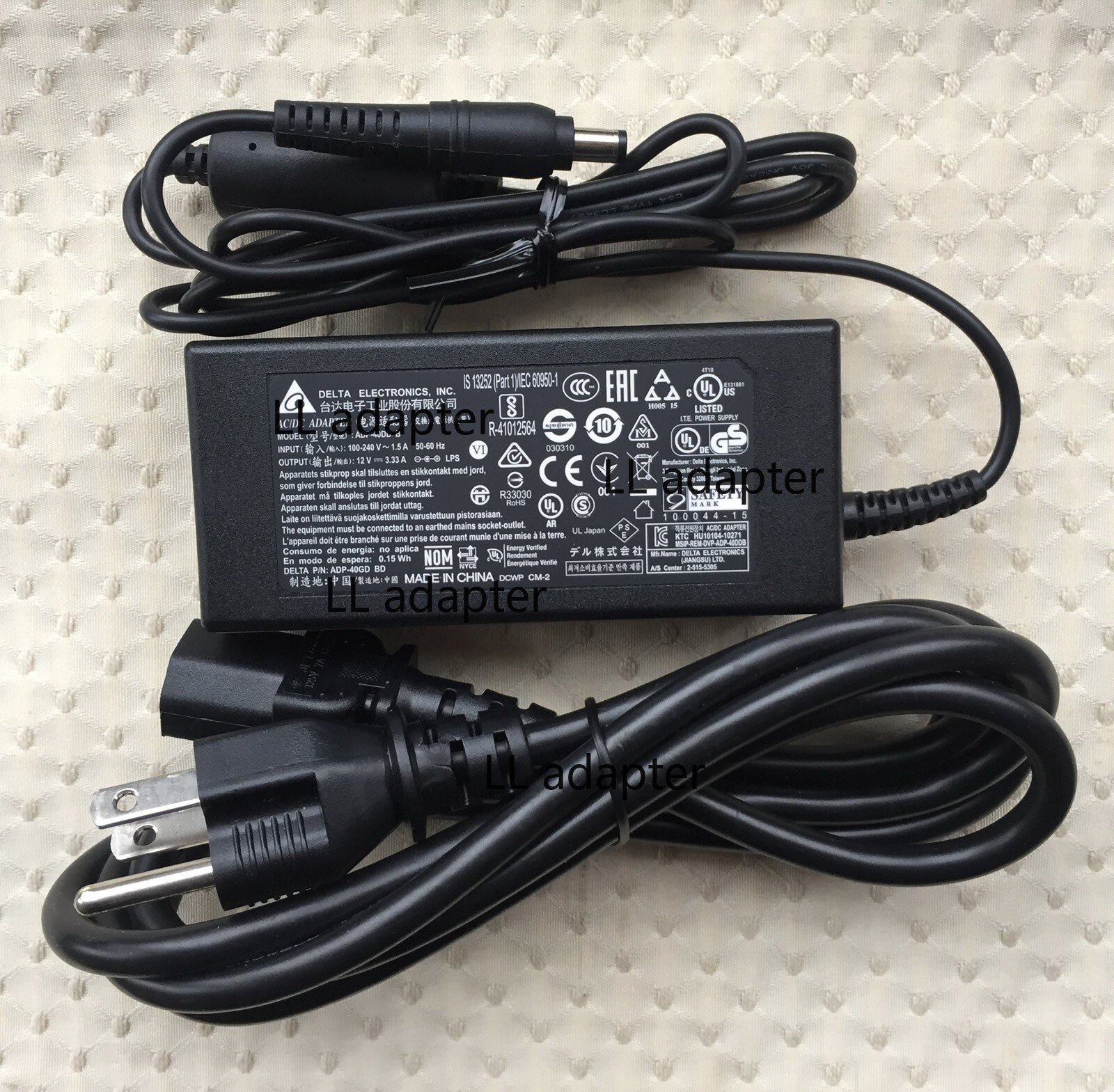 Original Delta 12V 3.33A AC/DC Adapter for Dell S2216H/S2316H ADP-40DD B Monitor