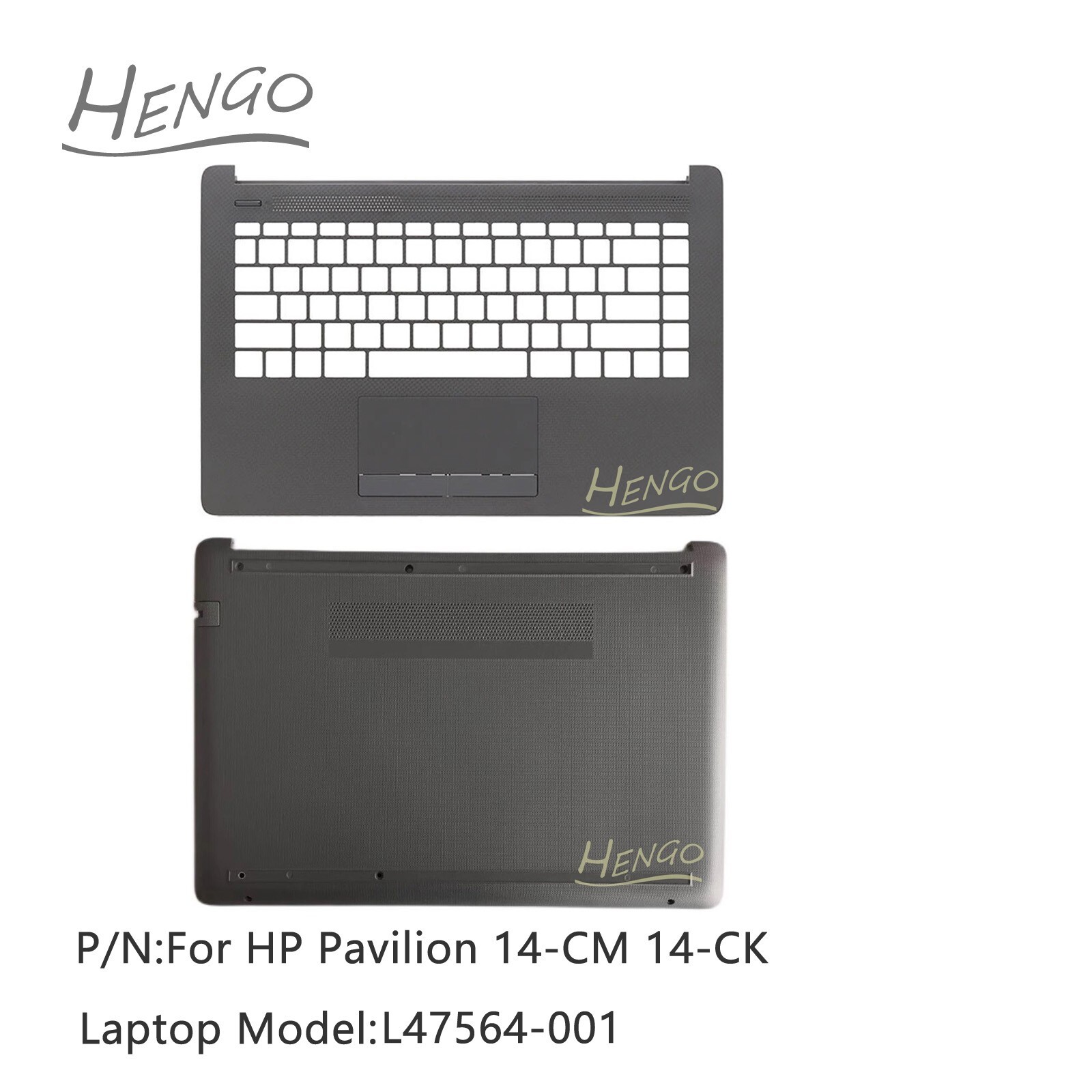 New L47564-001 For HP 14-CM 14-CK Palmrest Upper Case + Bottom Cover Shell Gray