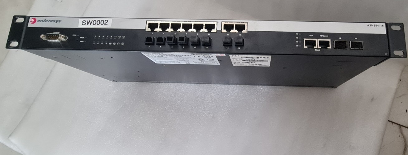 ENTERASYS A2H254-16 I/A Series Ethernet Switch SW0002 E164374 16PRT 50-60HZ