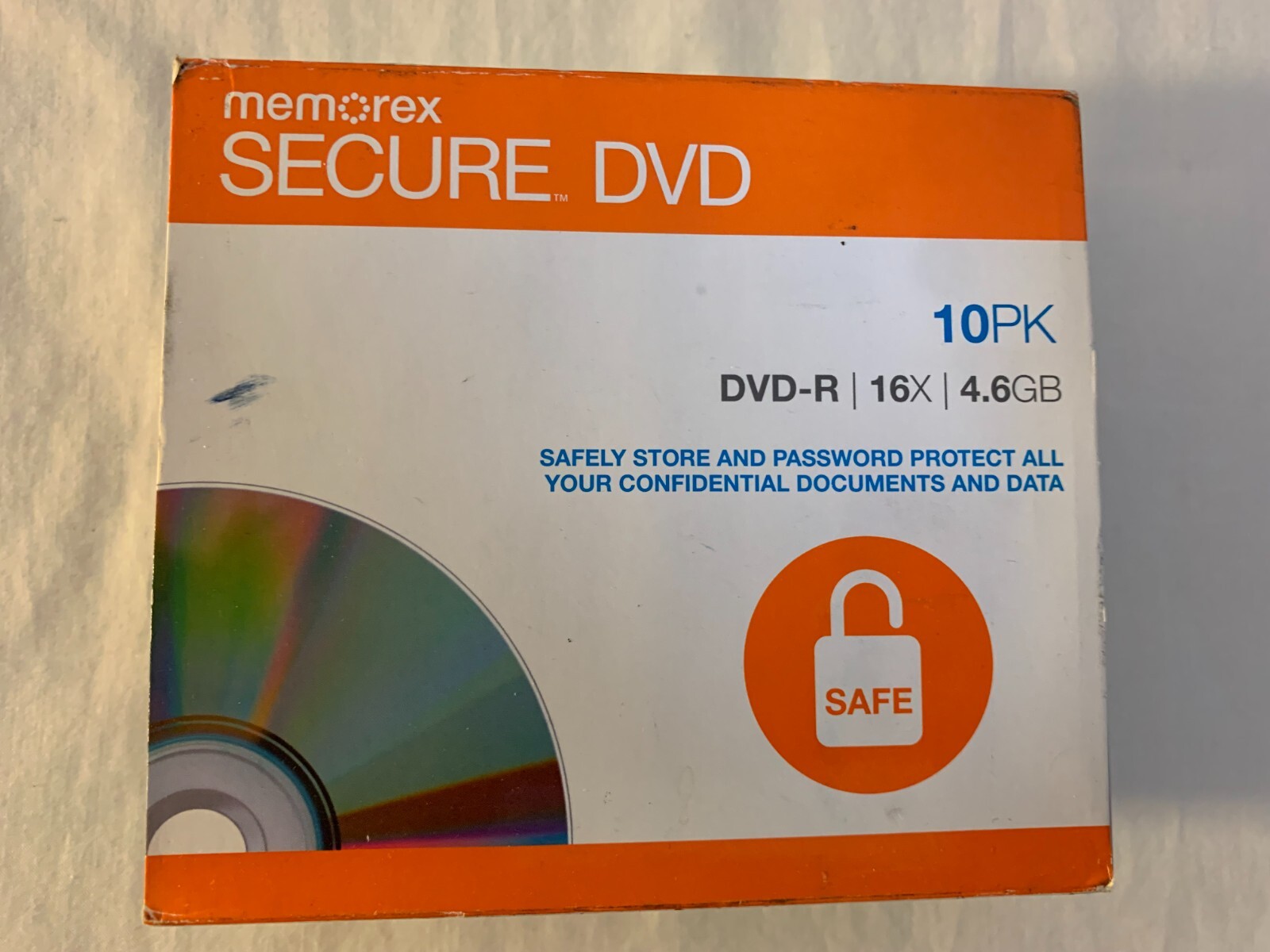Memorex Secure DVD Blank Media DVD-R 16x 4.60GB Slim Clear Jewel Cases (10 Pack)