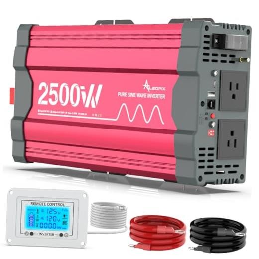 2500W Pure Sine Wave Power Inverter 12V DC to 110V 120V Converter