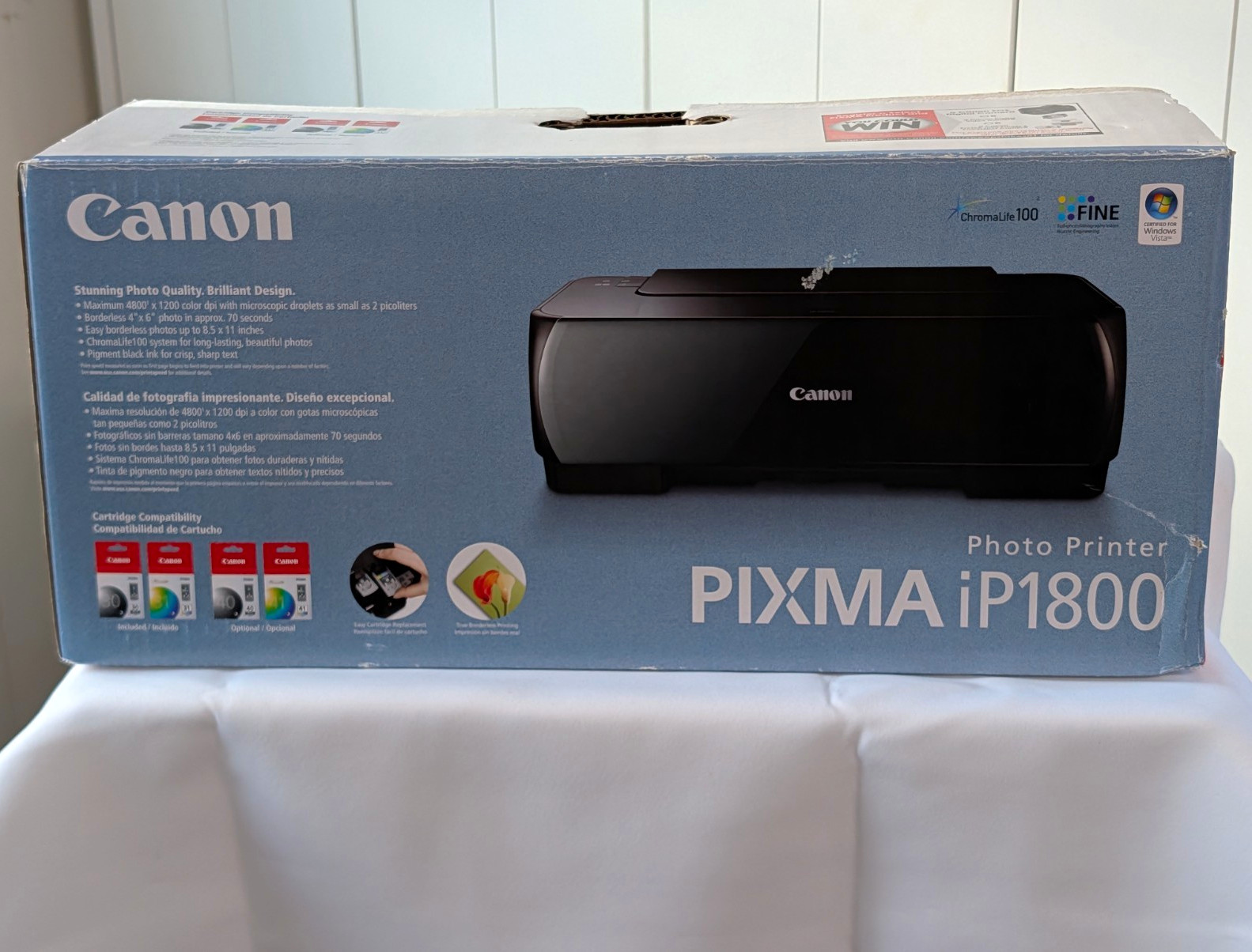 Canon PIXMA iP1800 Inkjet Color Photo Printer 4800x1200 DPI USB Borderless