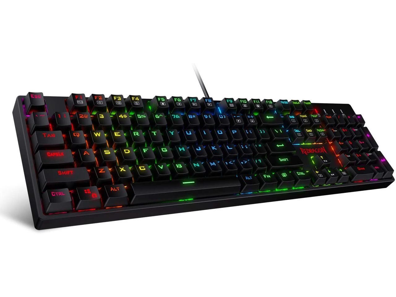 Redragon K582 SURARA RGB LED Backlit Mechanical Gaming Keyboard with 104