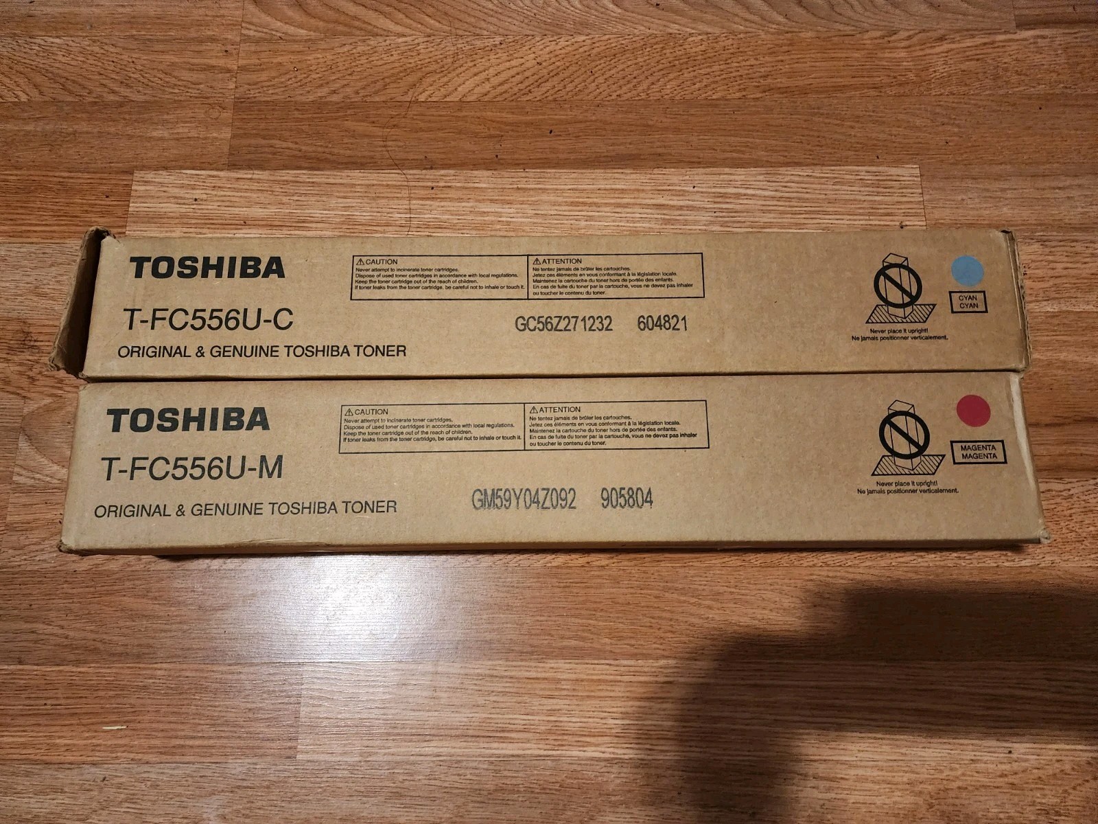 LOT of 2 Toshiba T-FC556U CM OEM Cyan Magenta  Toner Cartridges /SEALED BOXES