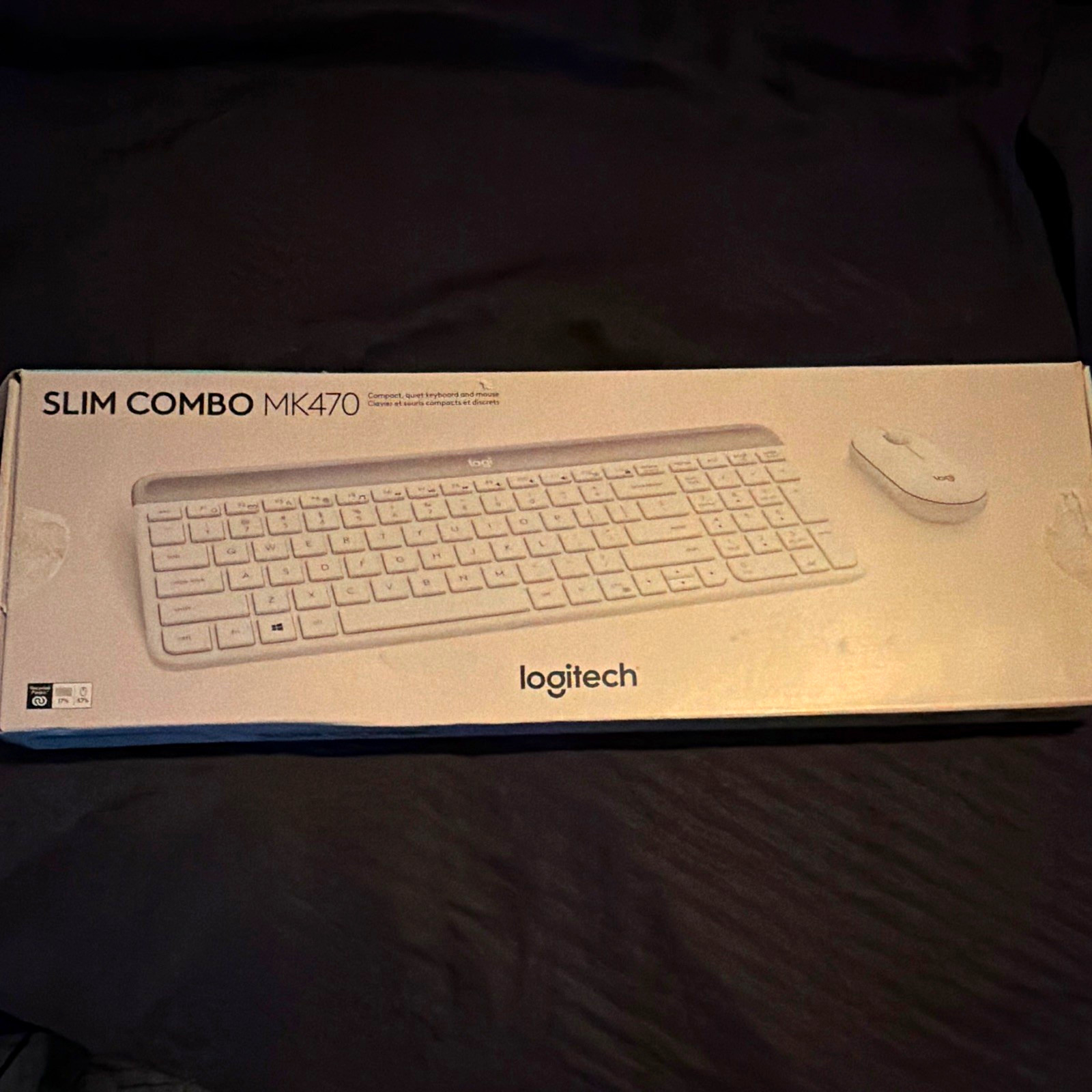 Logitech MK470 Slim Combo Wireless Silent Compact Keyboard Mouse White