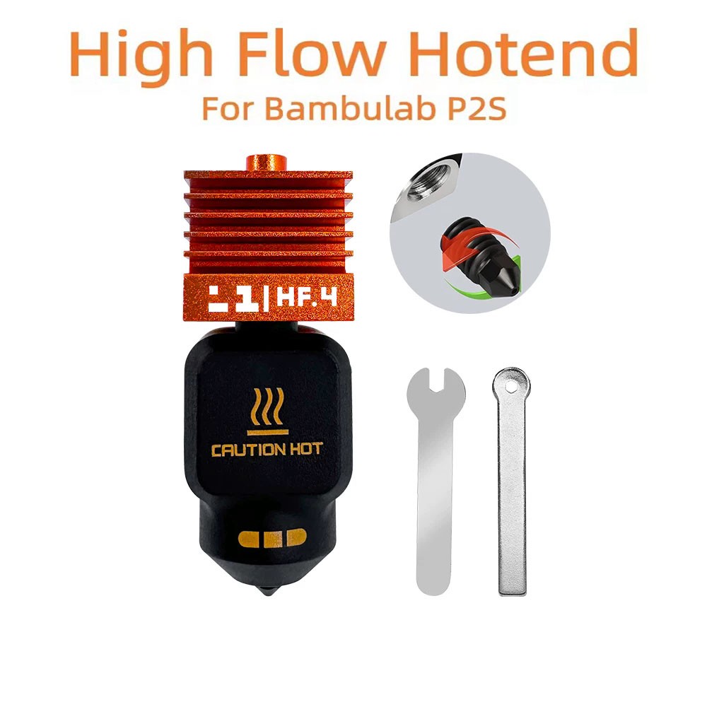 0.4mm-0.8mm High Flow Hotend Hardened Steel Nozzle For BambuLab P2S 3D Printer