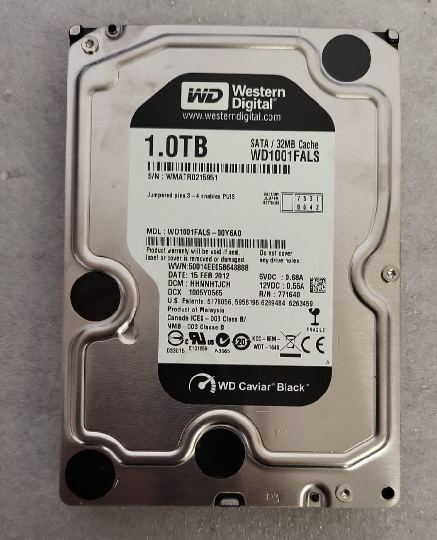 Western Digital Black WD1001FALS-00Y6A0 Hard Disk Drive 3.5'' HDD  TESTED USA