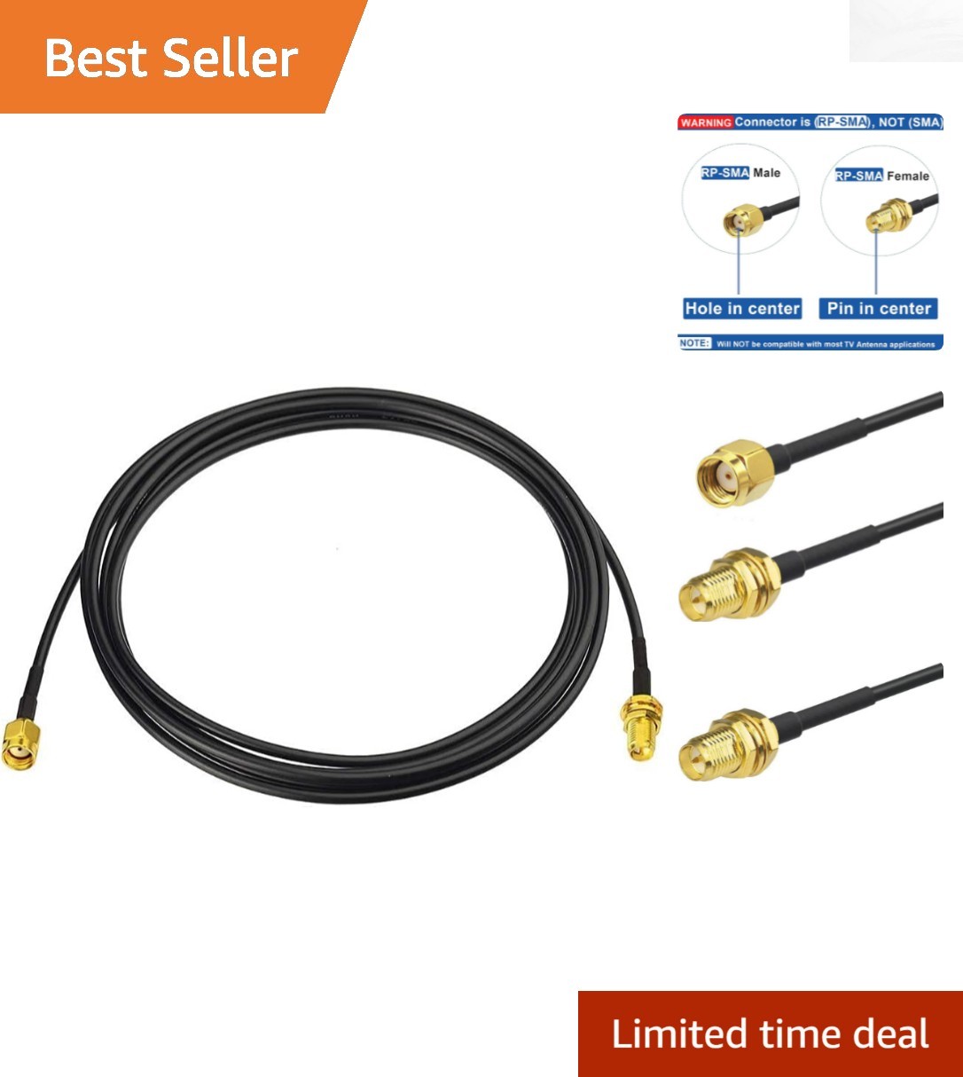 High-Frequency 5.8GHz RP-SMA Antenna Cable – Ideal for Surveillance Use
