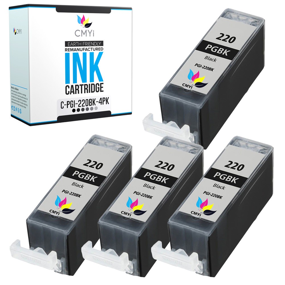 CMYi 4PK PGI-220 Black Ink Cartridges for Canon PIXMA MP620 MP620B MP640 MP640R