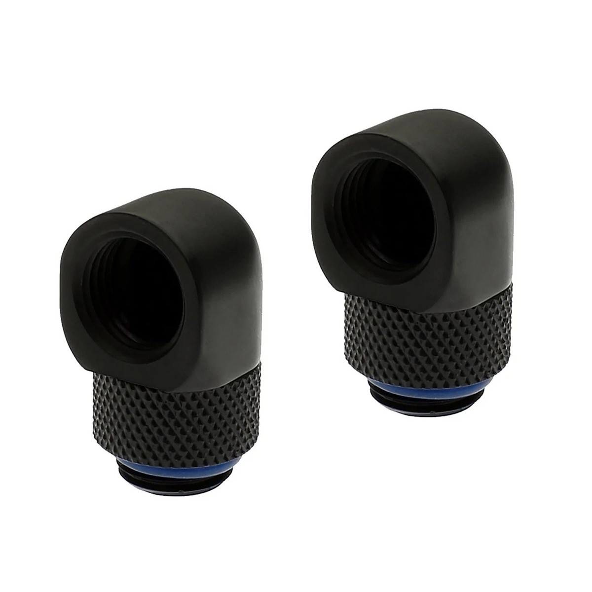 XSPC G1/4" 90 Degree Classic Rotary Fitting, Matte Black, 2-pack