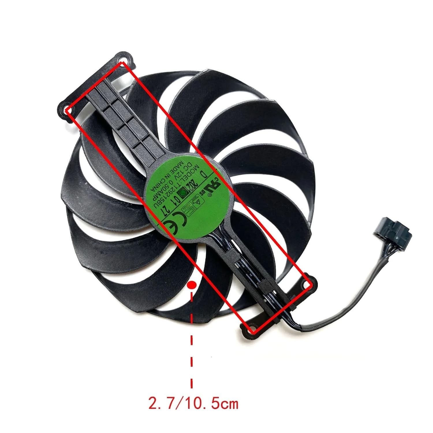 for ASUS Radeon RX6400 4GB Phoenix OC Graphics Card Replacement Fan T129215BU FD