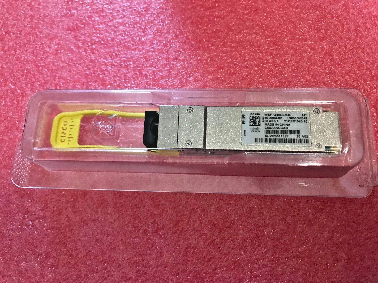 Cisco WSP-Q40GLR4L 10-3063-02 40GBASE LR4-LITE 1310NM 2km SMF Transceiver W/HOLO