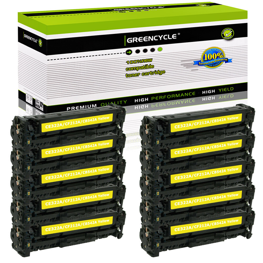 10PK CB542A Toner Fit for HP 125A LaserJet CP1210 CP1215 CP1515n CP1518 CP1518ni