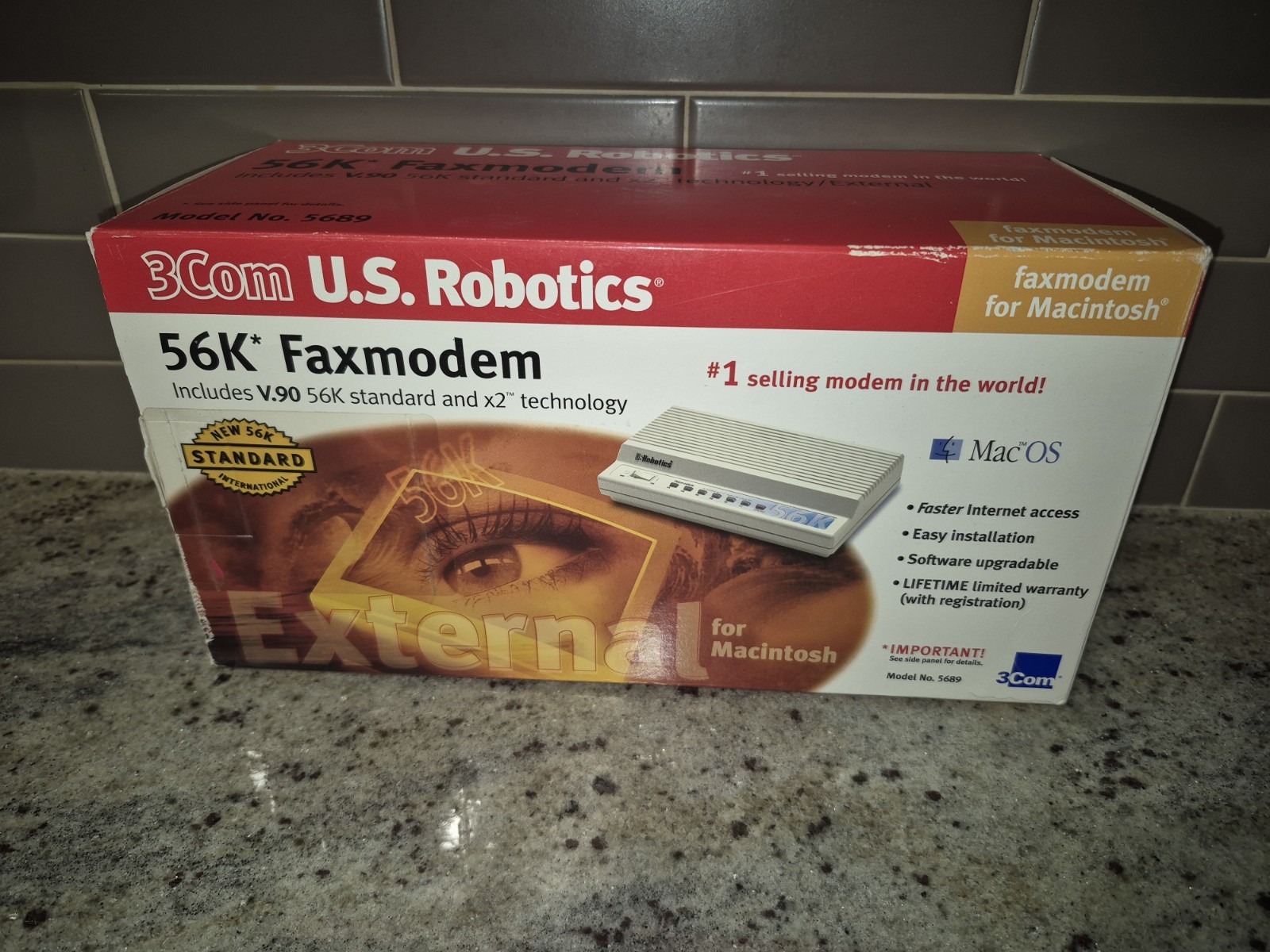 3Com U.S. Robotics 56K External Faxmodem 5689 Mac V.90 x2 Complete In Box