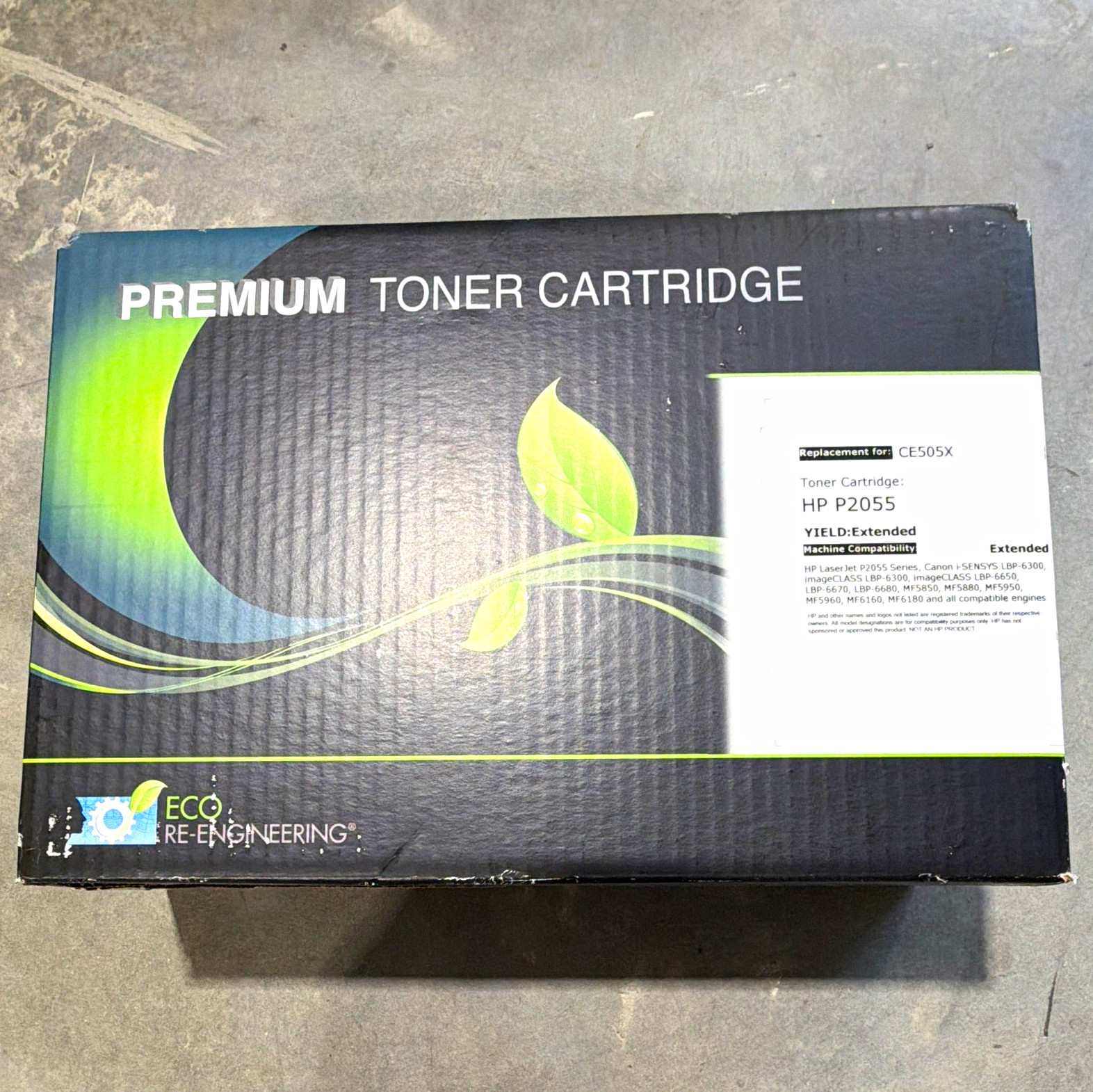 Eco Re-Engineering CE505X Premium Replacement Black Laser Toner for HP P2055