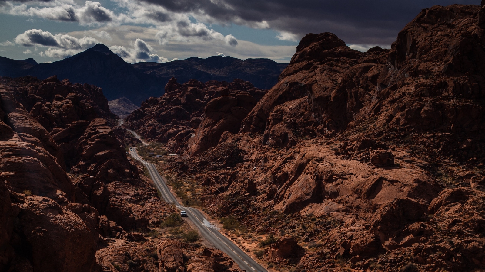 Landscape utah usa rocks nature road asphalt high angle Custom Gaming Mat Desk