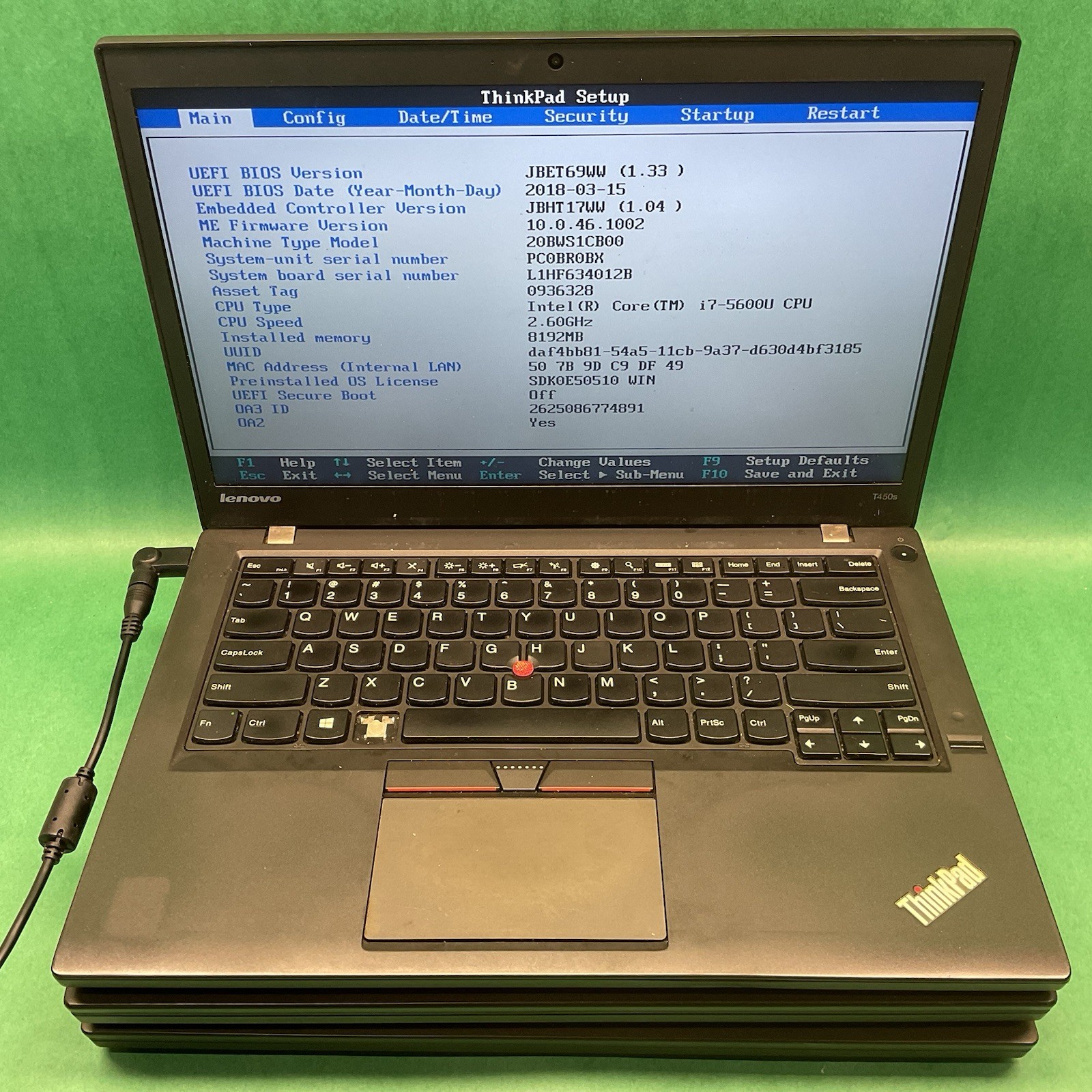 3 Pack - Lenovo Thinkpad T450s 14" - 1 Powers On - 1 Battery - Untested - No HDs
