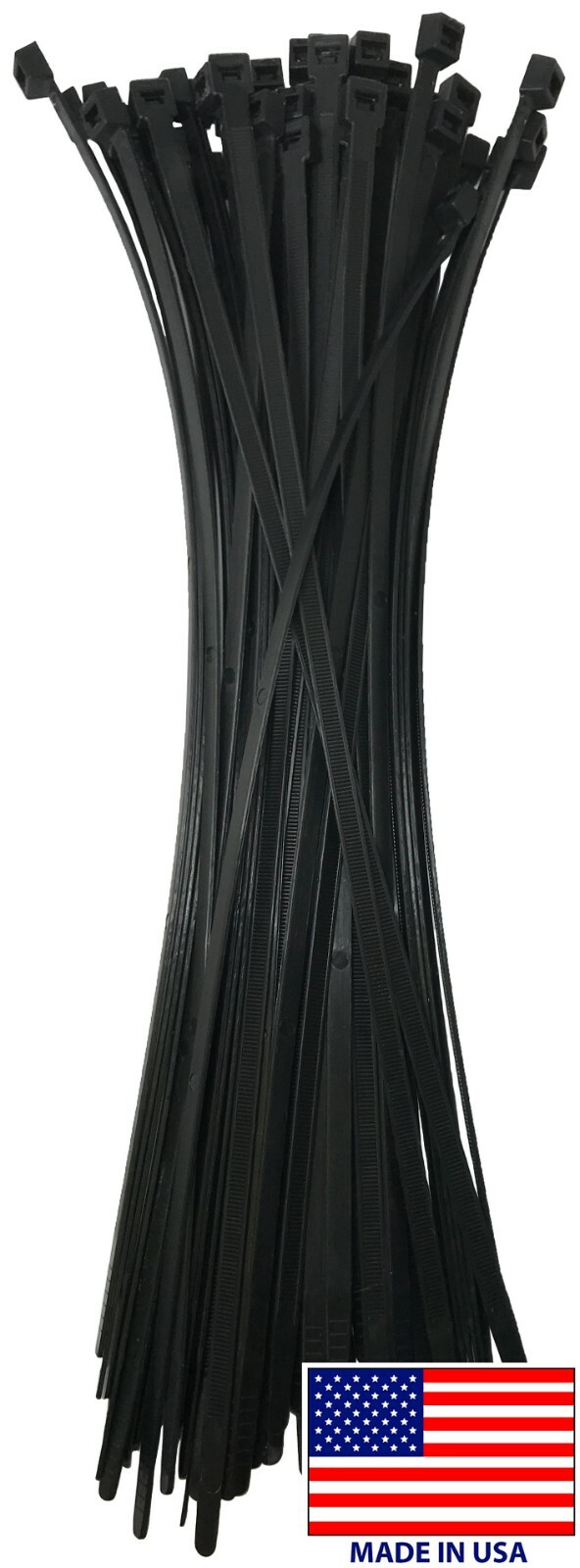 (50) Black 18" Inch Nylon Heavy Duty Cable Wire Wrap Zip Ties 120 LBS USA MADE