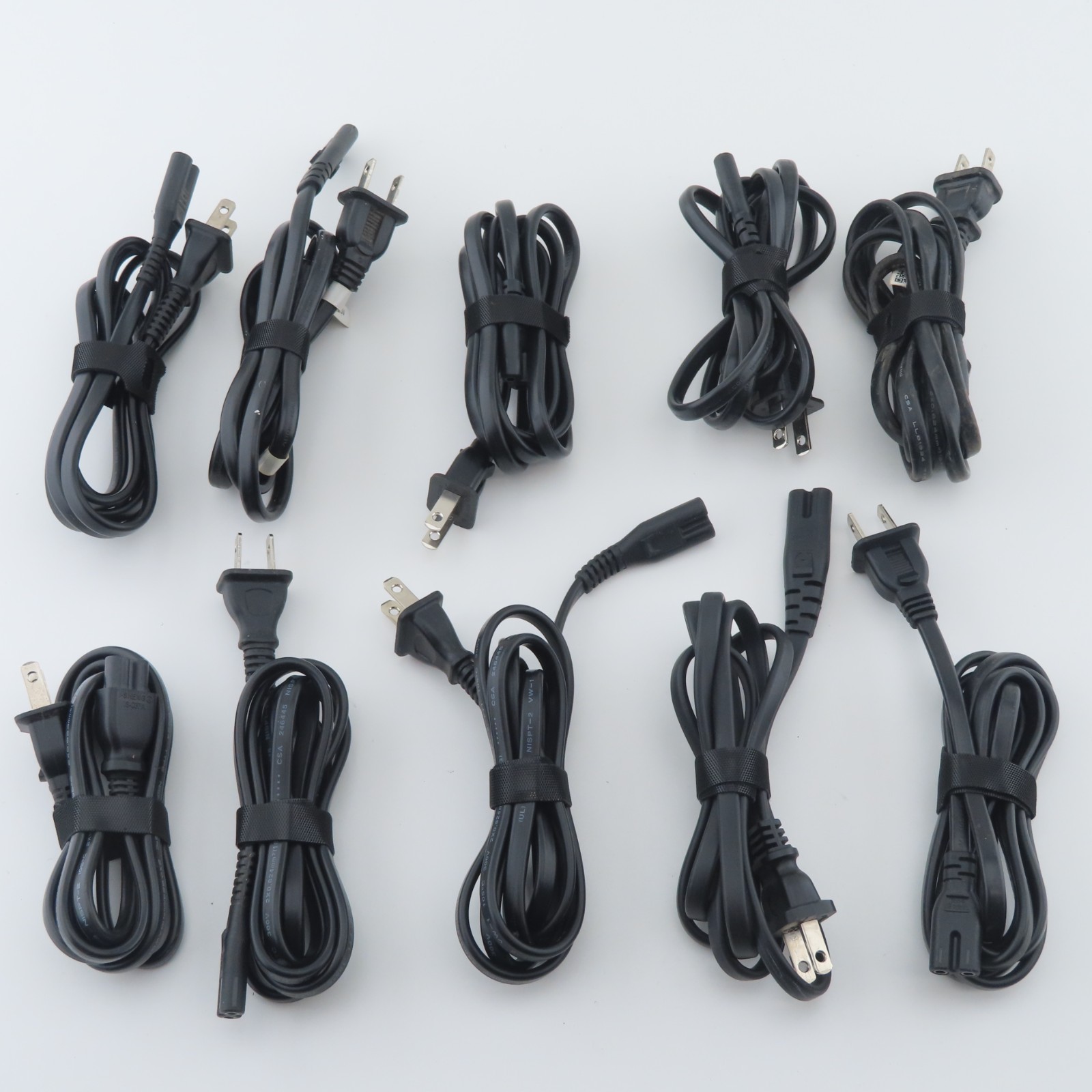 Lot of 10 Two Prong 4ft AC Power Cord Cables Figure Eight 8 PS1 PS2 NEMA 1-15P
