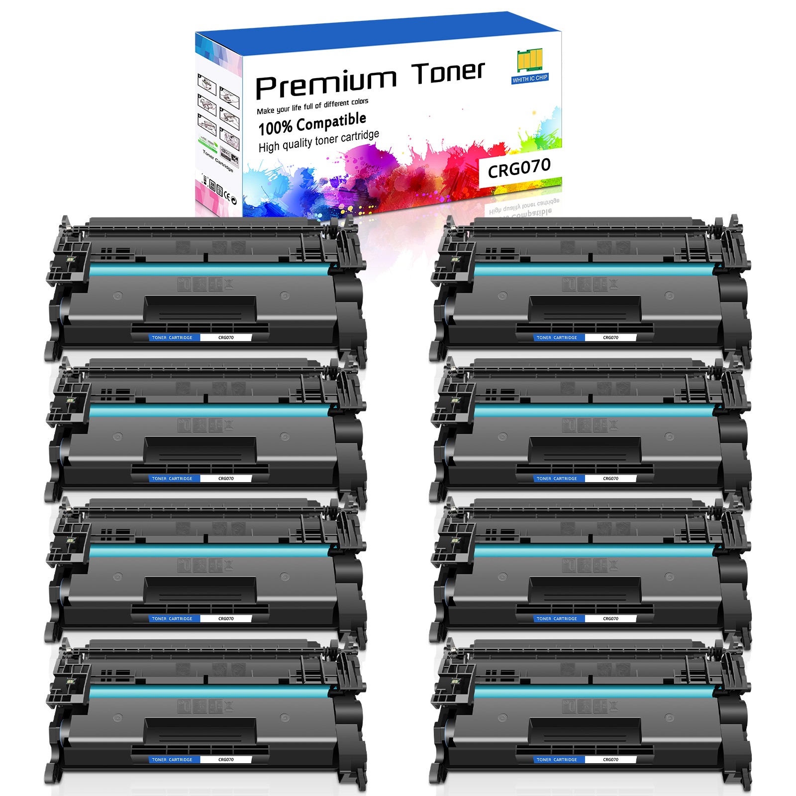 [New Chip]8PK CRG070 Toner for Canon LBP241dw LBP243dw LBP244dw MF462dw MF463dw