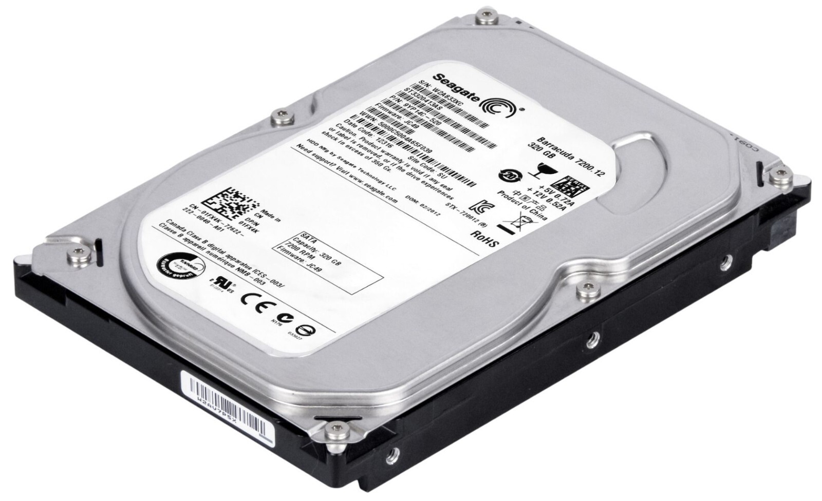 HARD DRIVE DELL 01FX4K ST3320413AS 320GB 7.2K 16MB SATA III 3.5"