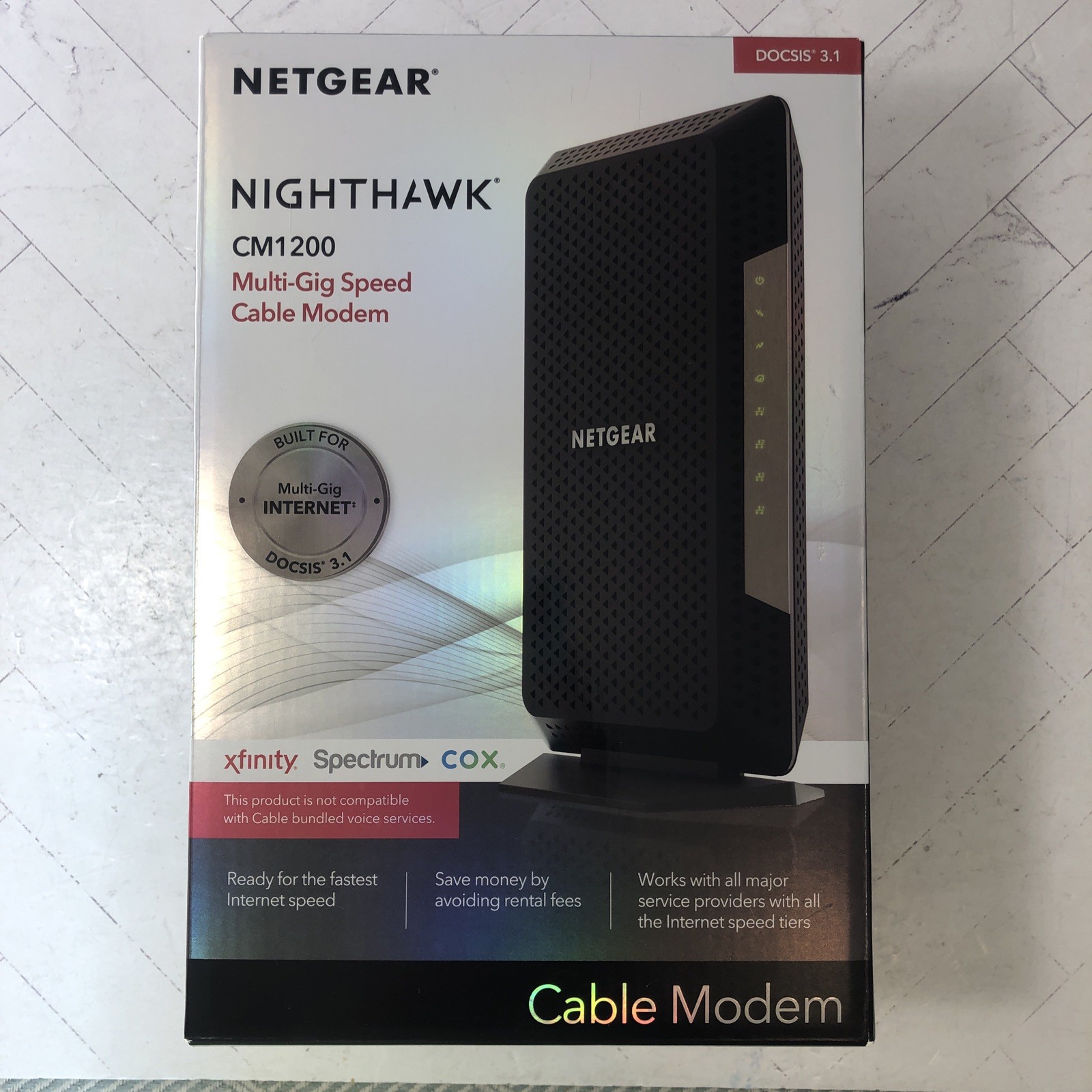 NETGEAR Nighthawk CM1200-100NAS DOCSIS 3.1 Cable Modem UNUSED
