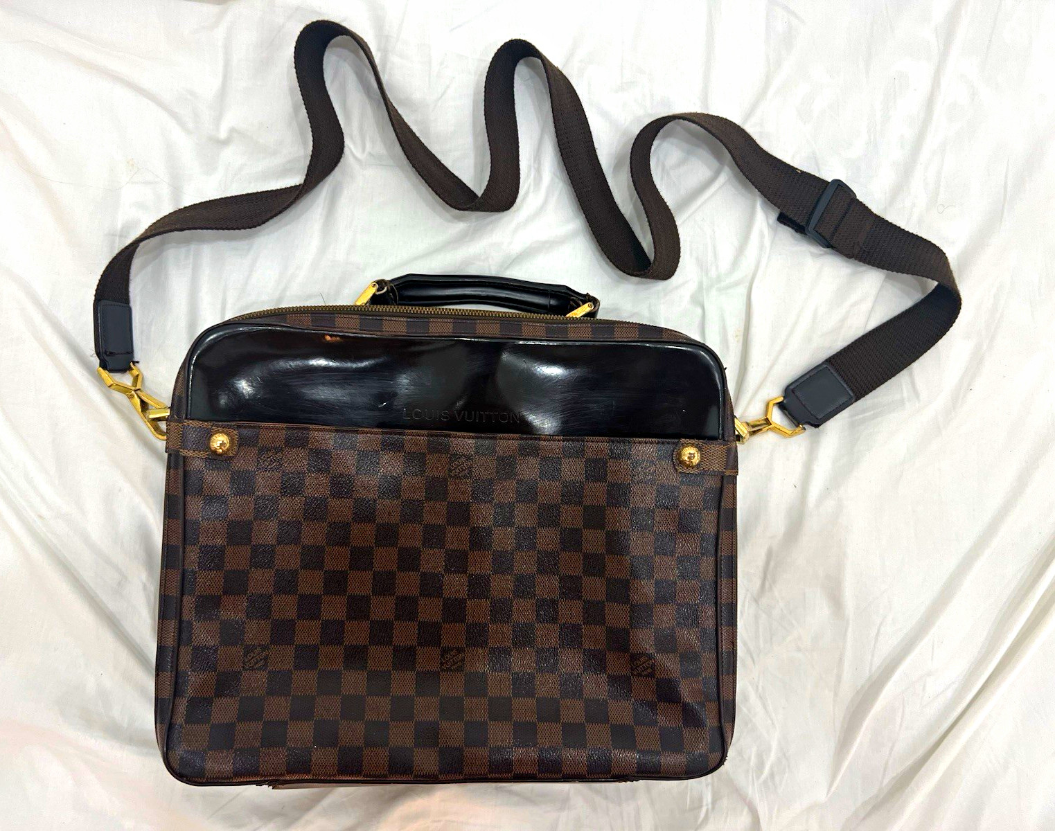 Louis Vuitton Sabana briefcase in brown damier canvas and ebene leather Square 