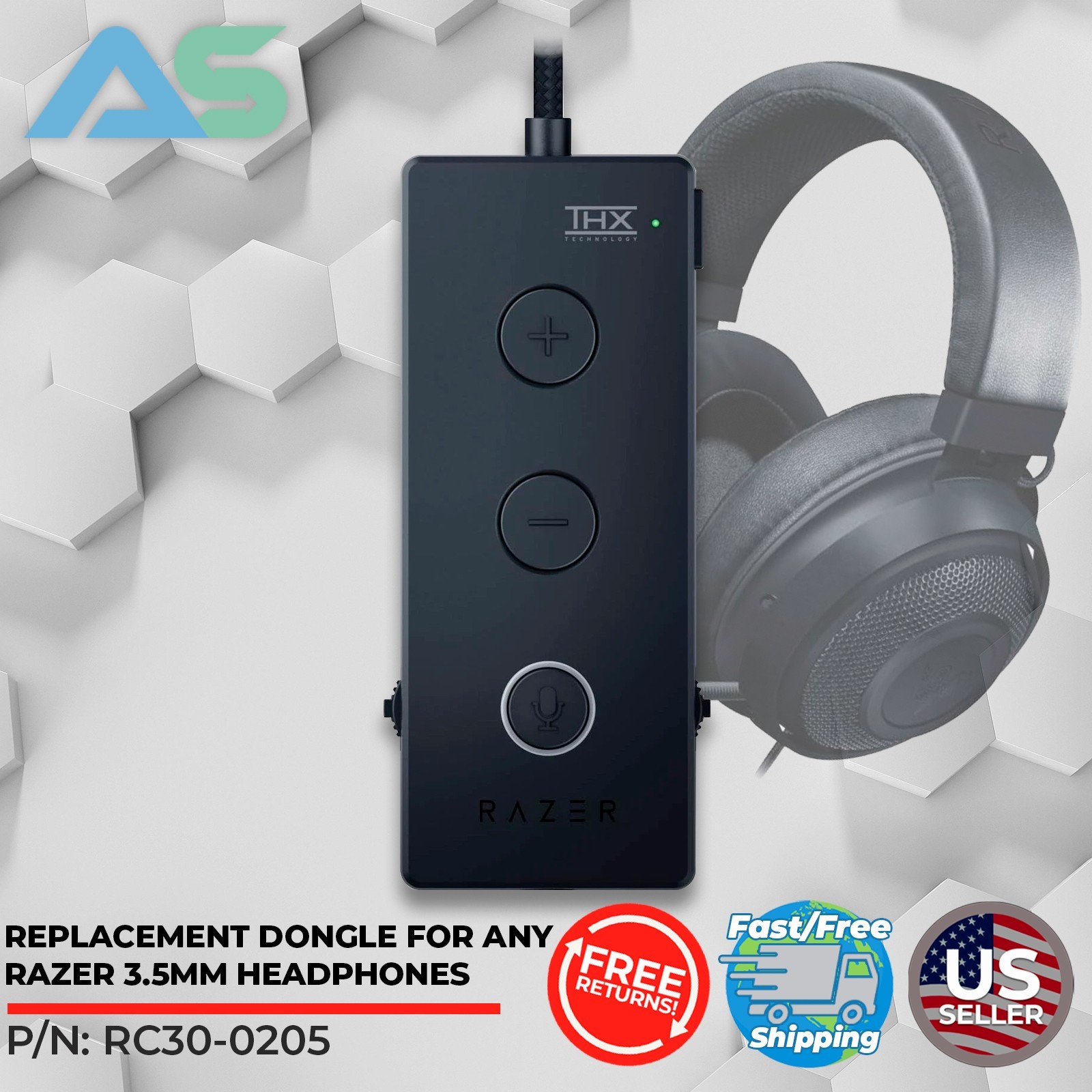 🐍 Genuine Razer RC30-0205 THX USB Audio Volume Controller 3.5mm Port (Black) 🐍