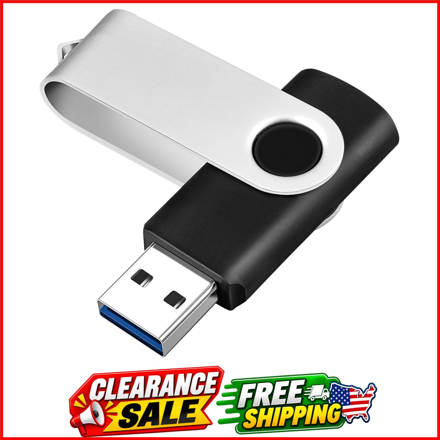USB 3.0 Flash Drive 64GB High Speed Storage Memory Stick Thumb Drives, Swivel...