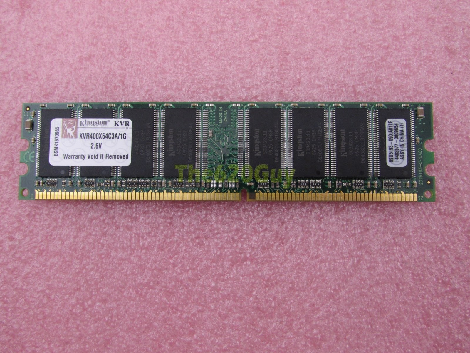 Kingston ValueRAM 1 GB 400MHz PC3200 DDR DIMM Desktop Memory (KVR400X64C3A/1G)
