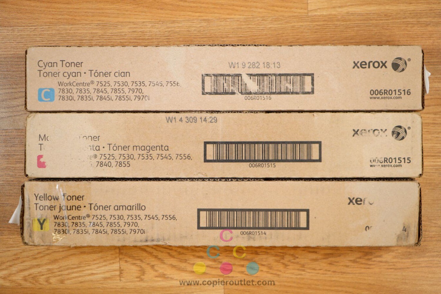 Cosmetic Genuine Xerox CMY Toner Cartridges WorkCentre 7525 7530 7535 7545 7556