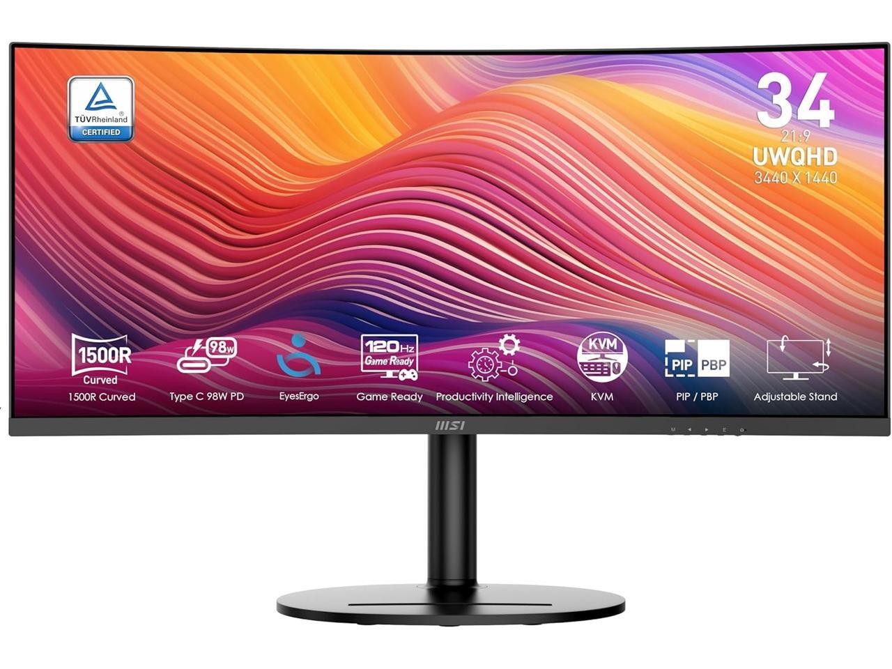 MSI 34" 120 Hz VA UWQHD Monitor 1ms (MPRT) / 4ms (GTG) AMD FreeSync Premium Adob