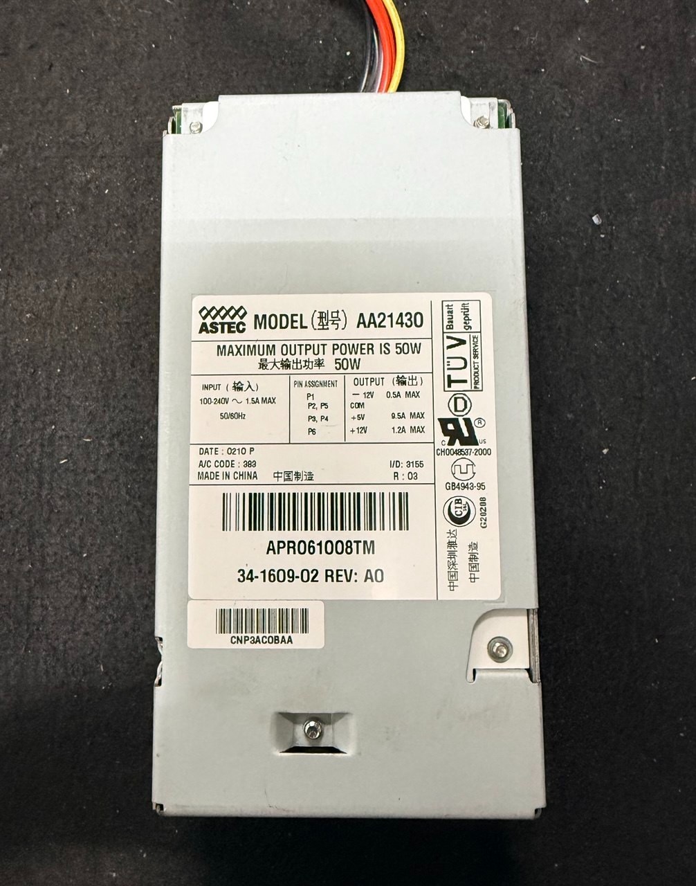 ASTEC/DELTA  AA21430 341-0182-01 34-1609-02 POWER SUPPLY OTH041