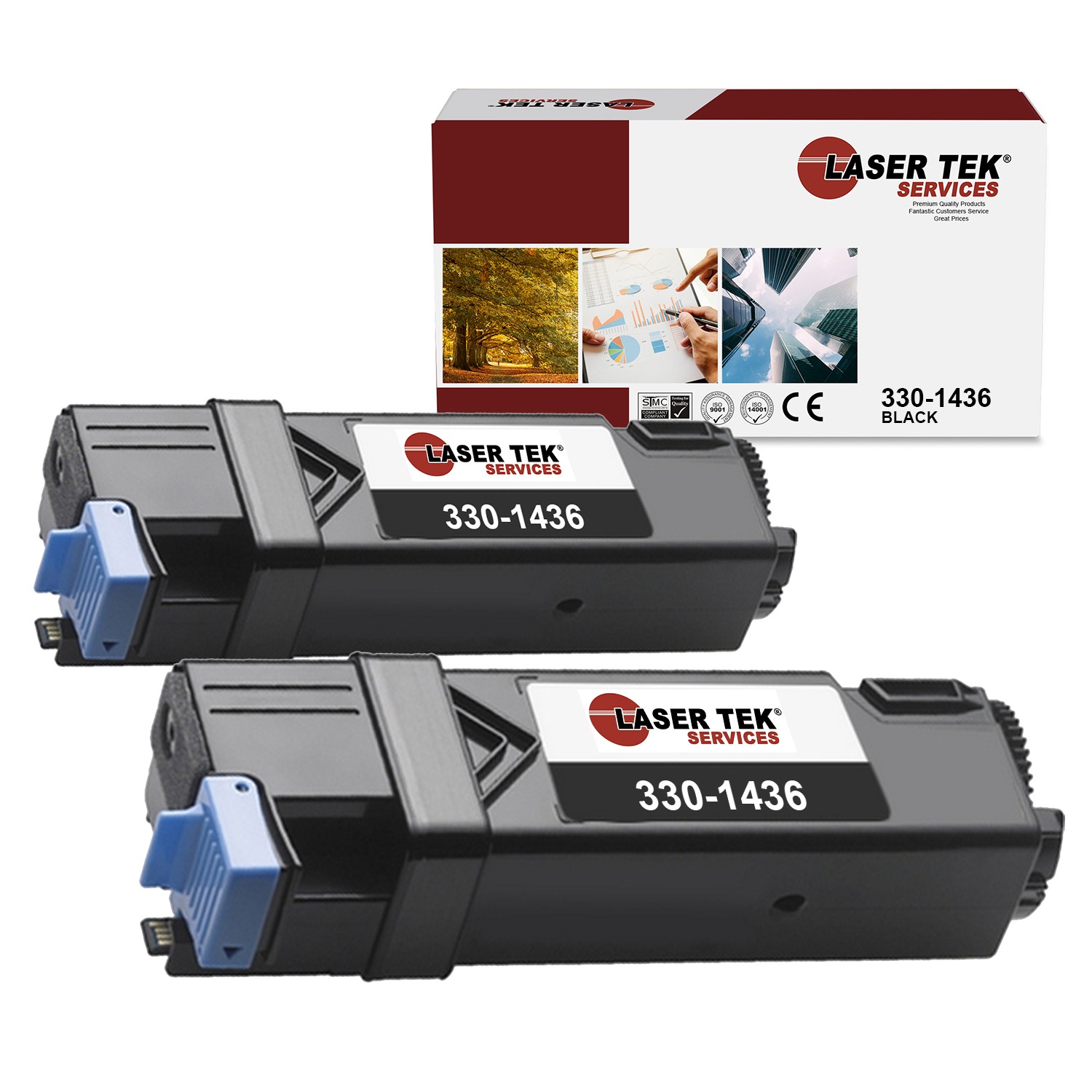 2Pk LTS 330-1436 Black Compatible for Dell 2130CN 2135CN Toner Cartridge