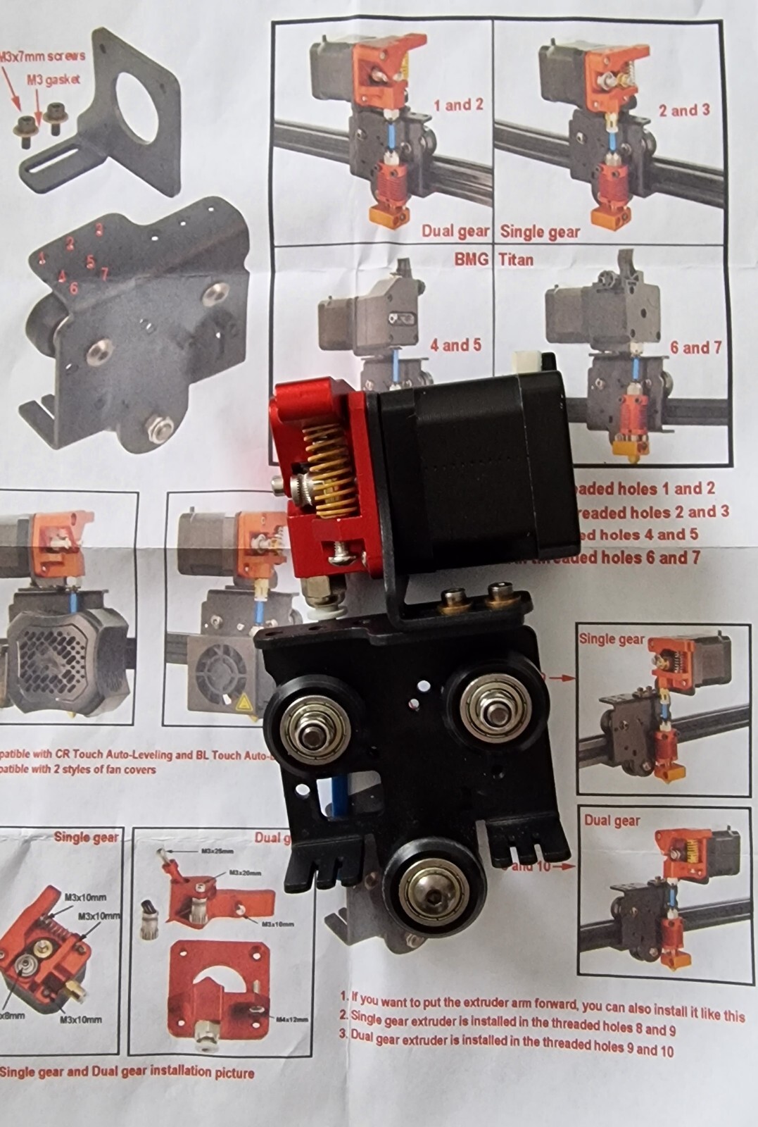 Upgrade Direct Drive Dual Gear Extruder Support Kit with Stepper Motor 3D print
