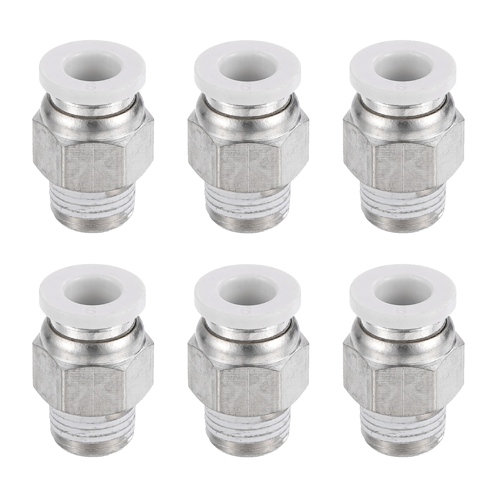 6Pcs, Pneumatic Fitting 6mm Tube ODx1/8" NPT Push to Connect Pneumatic Fitting