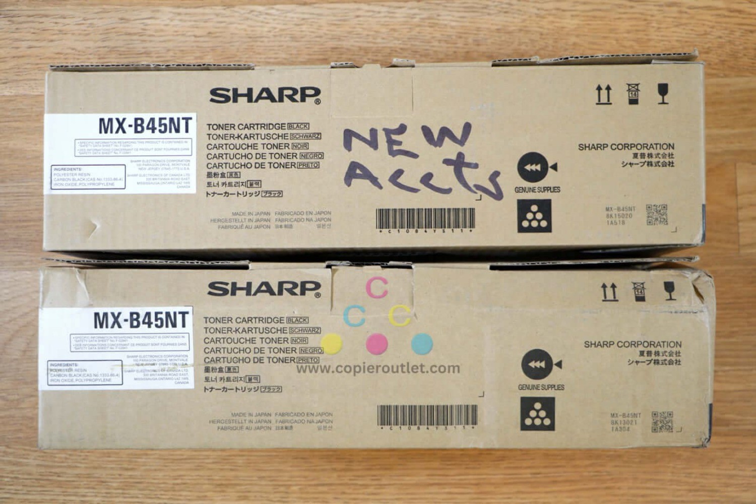 Lot of 2 Sharp MX-B45NT Black Toner Cartridge MX-B350P,B350W,B355W Same Day Ship