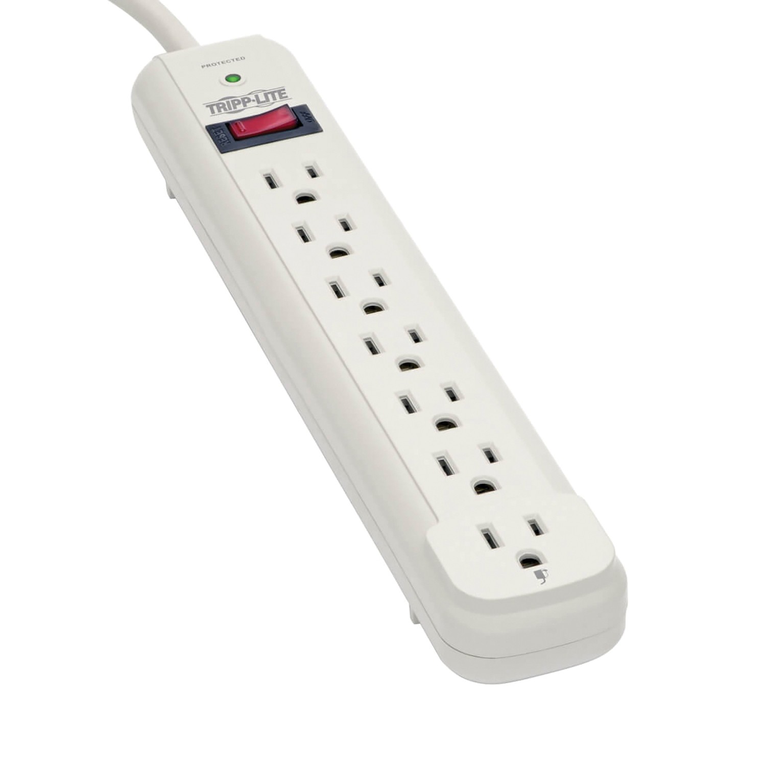 7-Outlet 1080J Surge Protector Power Strip 25 ft Cord Straight Plug TLP725