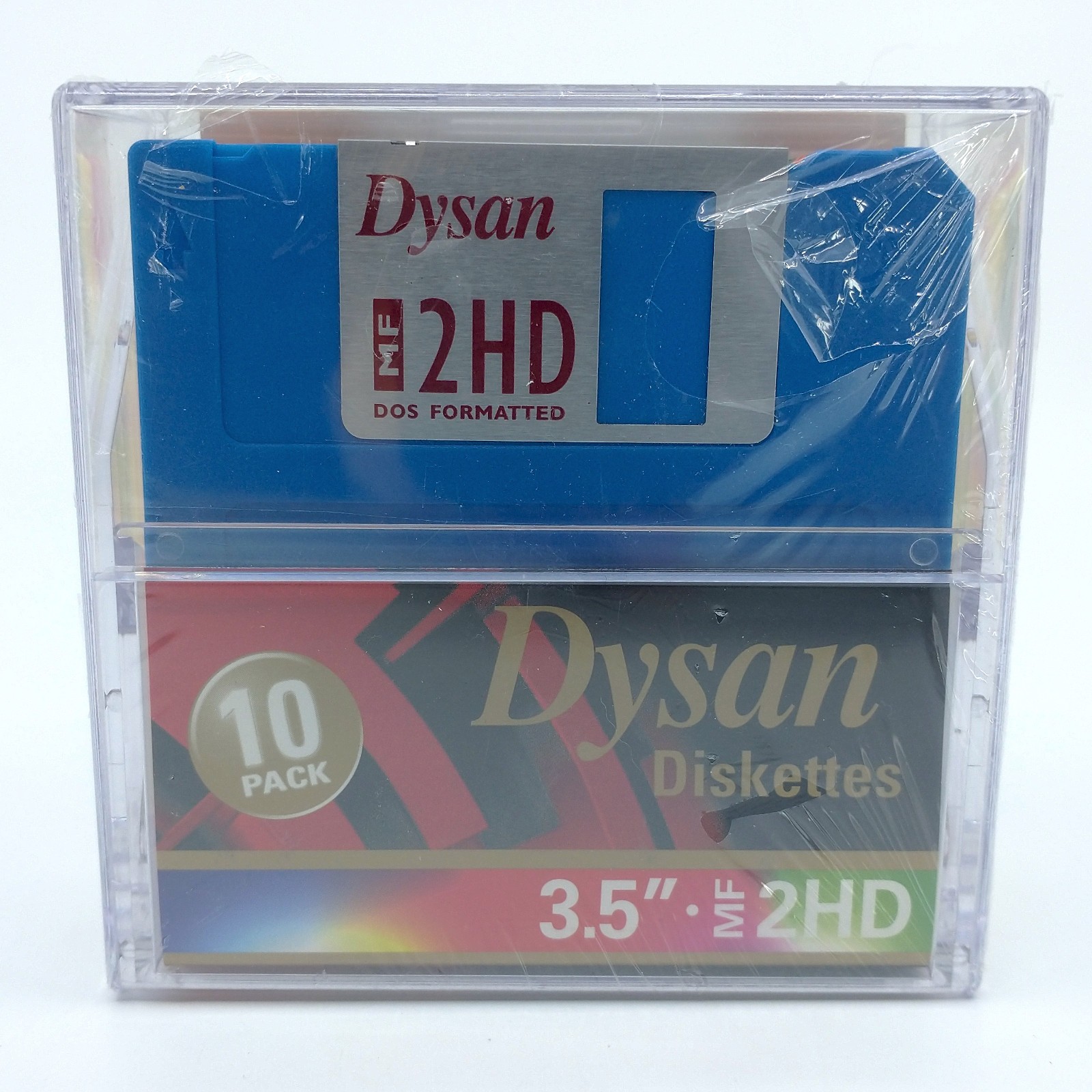 Dysan 3.5" Diskettes MF 2HD DOS Format Multi-Color - 10 Pack
