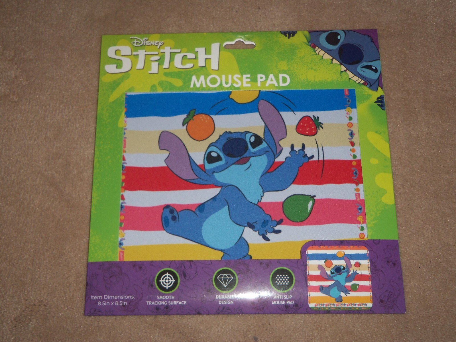 NEW, DISNEY STITCH Mouse Pad - 8.5" X 8.5"