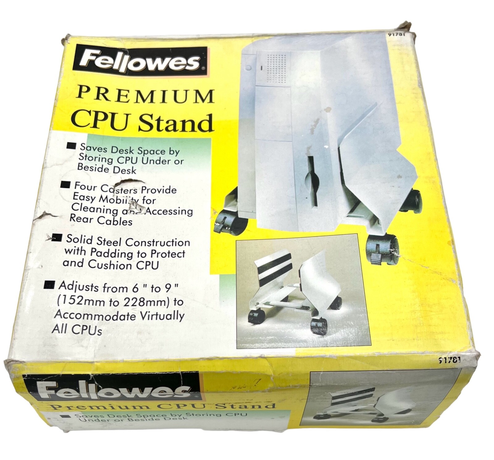 Fellowes Mobile CPU Stand Computer Tower Stand with Caster Wheels Fits Most PC