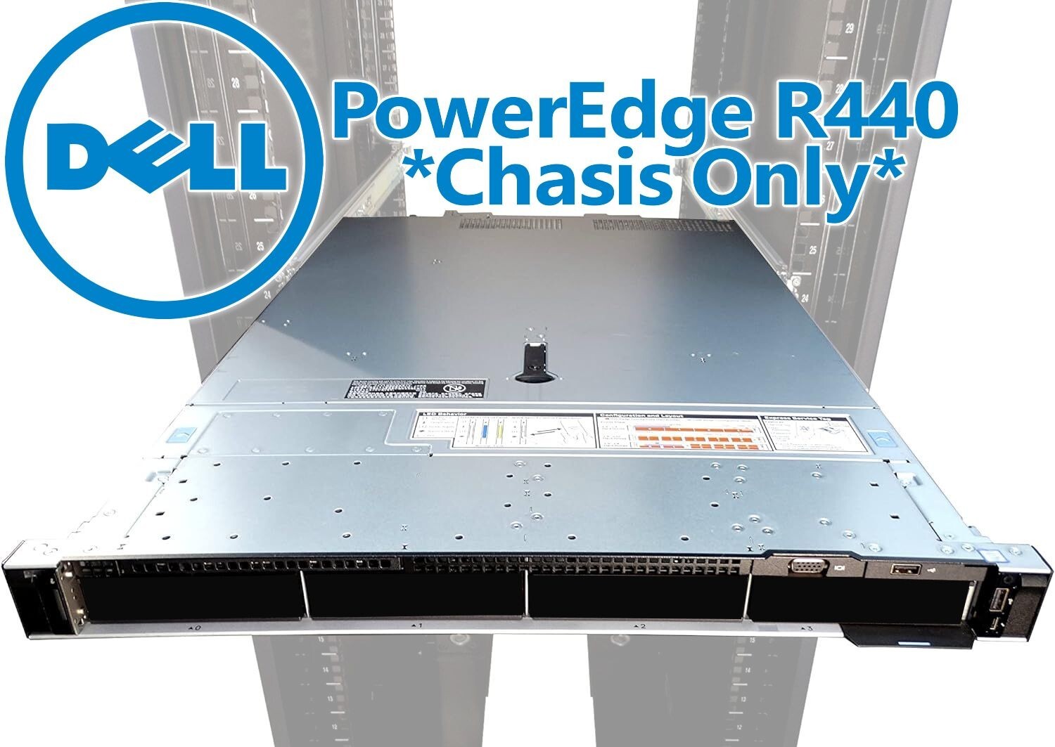 DELL EMC POWEREDGE R440 4BAY LFF SERVER CASE METAL CHASSIS FAN HJ4NN 6NY4R FYR2C