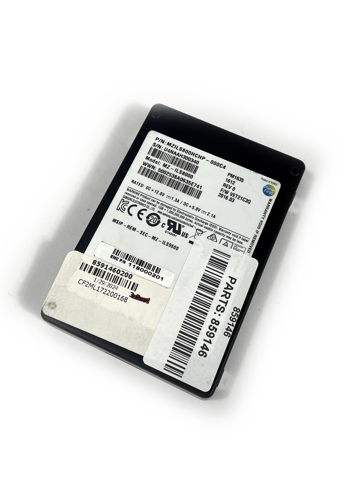 Samsung PM1635 800GB 2.5" SAS 12Gbps SSD MZILS800HCHP-000C4 MZ-ILS8000