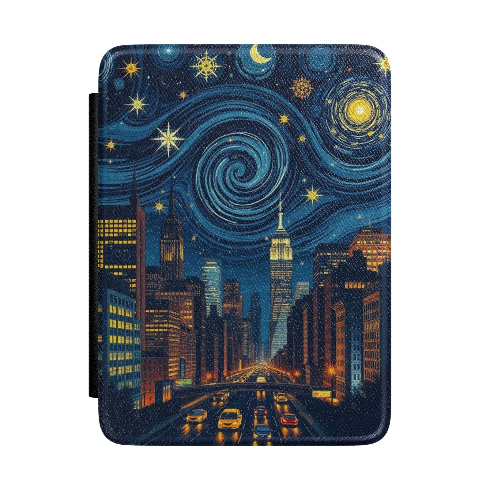 Starry Night Van Gogh Inspired Cityscape Kindle Case | Night Sky Urban Skyline